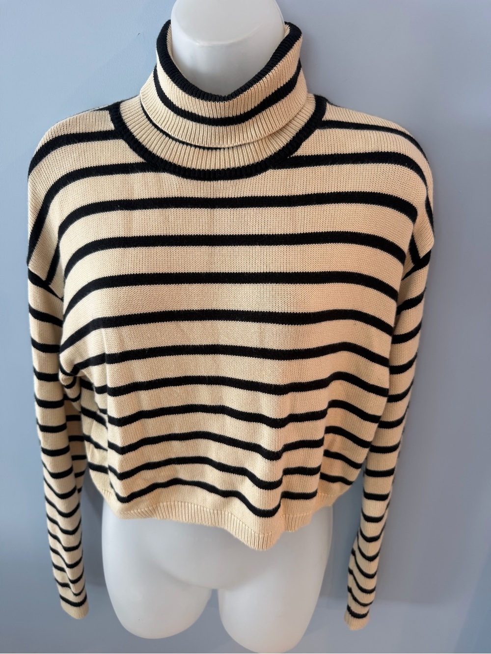 Mimosa cropped oversized high neck  sweater -S